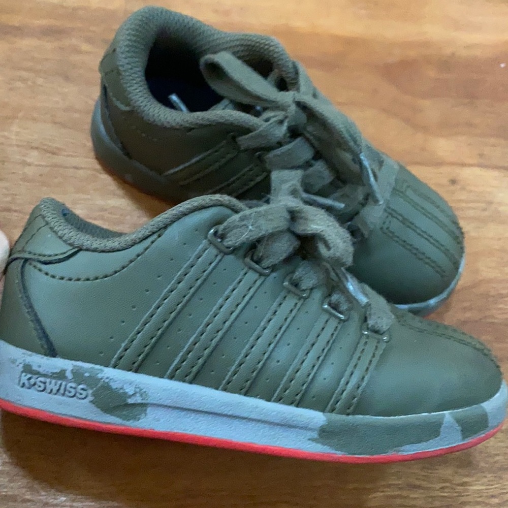 Firm price K. Swiss toddlers tennis walking shoe army green size 7